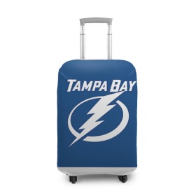 Чехол для чемодана 3D с принтом Tampa Bay Johnson в Белгороде, 86% полиэфир, 14% спандекс | двустороннее нанесение принта, прорези для ручек и колес | 9 | tampa bay lightning | tyler johnson | нхл | тайлер джонсон | тампа бэй лайтнинг | хоккей