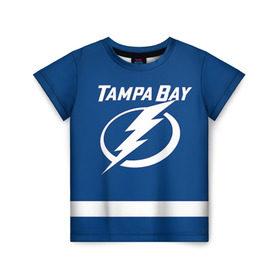 Детская футболка 3D с принтом Tampa Bay Johnson в Белгороде, 100% гипоаллергенный полиэфир | прямой крой, круглый вырез горловины, длина до линии бедер, чуть спущенное плечо, ткань немного тянется | 9 | tampa bay lightning | tyler johnson | нхл | тайлер джонсон | тампа бэй лайтнинг | хоккей