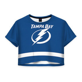 Женская футболка 3D укороченная с принтом Tampa Bay Killorn в Белгороде, 100% полиэстер | круглая горловина, длина футболки до линии талии, рукава с отворотами | 17 | alex killorn | tampa bay lightning | нхл | тампа бэй лайтнинг | хоккей