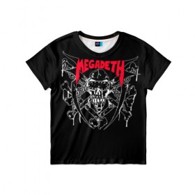 Детская футболка 3D с принтом Megadeth в Белгороде, 100% гипоаллергенный полиэфир | прямой крой, круглый вырез горловины, длина до линии бедер, чуть спущенное плечо, ткань немного тянется | dave | megadeth | metal | mustaine | rattlehead | rock | thrash | vic | дейв | мастейн | мегадет | метал | рок | треш
