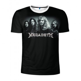 Мужская футболка 3D спортивная с принтом Megadeth в Белгороде, 100% полиэстер с улучшенными характеристиками | приталенный силуэт, круглая горловина, широкие плечи, сужается к линии бедра | Тематика изображения на принте: dave | megadeth | metal | mustaine | rattlehead | rock | thrash | vic | дейв | мастейн | мегадет | метал | рок | треш