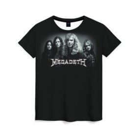 Женская футболка 3D с принтом Megadeth в Белгороде, 100% полиэфир ( синтетическое хлопкоподобное полотно) | прямой крой, круглый вырез горловины, длина до линии бедер | dave | megadeth | metal | mustaine | rattlehead | rock | thrash | vic | дейв | мастейн | мегадет | метал | рок | треш