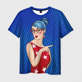 Мужская футболка 3D с принтом Pop Art Girl в Белгороде, 100% полиэфир | прямой крой, круглый вырез горловины, длина до линии бедер | retro | арт | винтаж | девушка | искусство | поп | ретро