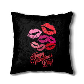 Подушка 3D с принтом Happy Valentine`s Day в Белгороде, наволочка – 100% полиэстер, наполнитель – холлофайбер (легкий наполнитель, не вызывает аллергию). | состоит из подушки и наволочки. Наволочка на молнии, легко снимается для стирки | 14 | february | happy valentines day | holiday | kisses | lips | love | губы | любовь | поцелуи | праздник | счастливый день святого валентина | февраль