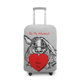 Чехол для чемодана 3D с принтом Be my Valentine в Белгороде, 86% полиэфир, 14% спандекс | двустороннее нанесение принта, прорези для ручек и колес | 14 | animal | be my valentine | february | heart | holiday | i need you | love | rabbit | valentines day | будь моей валентинкой | день святого валентина | животное | заяц | кролик | любовь | праздник | сердце | ты мне нужен | февраль
