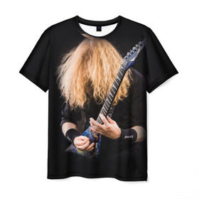 Мужская футболка 3D с принтом Dave Mustaine в Белгороде, 100% полиэфир | прямой крой, круглый вырез горловины, длина до линии бедер | dave | megadeth | metal | mustaine | rattlehead | rock | thrash | vic | дейв | мастейн | мегадет | метал | рок | треш