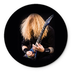 Коврик круглый с принтом Dave Mustaine в Белгороде, резина и полиэстер | круглая форма, изображение наносится на всю лицевую часть | Тематика изображения на принте: dave | megadeth | metal | mustaine | rattlehead | rock | thrash | vic | дейв | мастейн | мегадет | метал | рок | треш