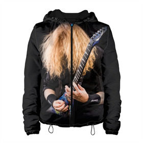Женская куртка 3D с принтом Dave Mustaine в Белгороде, ткань верха — 100% полиэстер, подклад — флис | прямой крой, подол и капюшон оформлены резинкой с фиксаторами, два кармана без застежек по бокам, один большой потайной карман на груди. Карман на груди застегивается на липучку | Тематика изображения на принте: dave | megadeth | metal | mustaine | rattlehead | rock | thrash | vic | дейв | мастейн | мегадет | метал | рок | треш