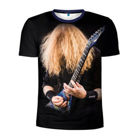 Мужская футболка 3D спортивная с принтом Dave Mustaine в Белгороде, 100% полиэстер с улучшенными характеристиками | приталенный силуэт, круглая горловина, широкие плечи, сужается к линии бедра | Тематика изображения на принте: dave | megadeth | metal | mustaine | rattlehead | rock | thrash | vic | дейв | мастейн | мегадет | метал | рок | треш