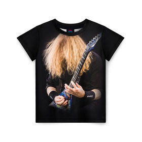 Детская футболка 3D с принтом Dave Mustaine в Белгороде, 100% гипоаллергенный полиэфир | прямой крой, круглый вырез горловины, длина до линии бедер, чуть спущенное плечо, ткань немного тянется | Тематика изображения на принте: dave | megadeth | metal | mustaine | rattlehead | rock | thrash | vic | дейв | мастейн | мегадет | метал | рок | треш