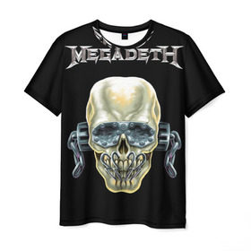 Мужская футболка 3D с принтом Megadeth в Белгороде, 100% полиэфир | прямой крой, круглый вырез горловины, длина до линии бедер | dave | megadeth | metal | mustaine | rattlehead | rock | thrash | vic | дейв | мастейн | мегадет | метал | рок | треш