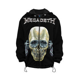 Детская куртка 3D с принтом Megadeth в Белгороде, 100% полиэстер | застежка — молния, подол и капюшон оформлены резинкой с фиксаторами, по бокам — два кармана без застежек, один потайной карман на груди, плотность верхнего слоя — 90 г/м2; плотность флисового подклада — 260 г/м2 | dave | megadeth | metal | mustaine | rattlehead | rock | thrash | vic | дейв | мастейн | мегадет | метал | рок | треш