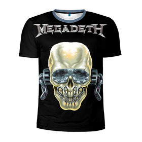 Мужская футболка 3D спортивная с принтом Megadeth в Белгороде, 100% полиэстер с улучшенными характеристиками | приталенный силуэт, круглая горловина, широкие плечи, сужается к линии бедра | Тематика изображения на принте: dave | megadeth | metal | mustaine | rattlehead | rock | thrash | vic | дейв | мастейн | мегадет | метал | рок | треш