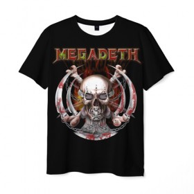 Мужская футболка 3D с принтом Megadeth в Белгороде, 100% полиэфир | прямой крой, круглый вырез горловины, длина до линии бедер | 