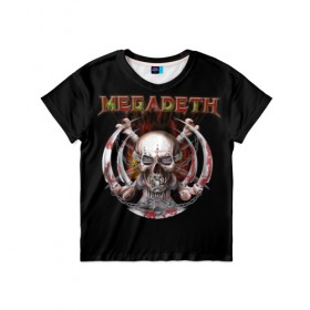 Детская футболка 3D с принтом Megadeth в Белгороде, 100% гипоаллергенный полиэфир | прямой крой, круглый вырез горловины, длина до линии бедер, чуть спущенное плечо, ткань немного тянется | 