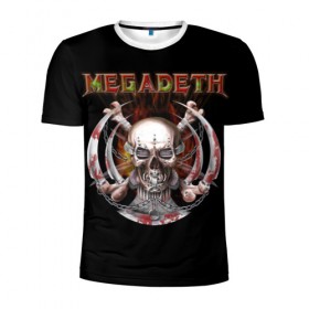 Мужская футболка 3D спортивная с принтом Megadeth в Белгороде, 100% полиэстер с улучшенными характеристиками | приталенный силуэт, круглая горловина, широкие плечи, сужается к линии бедра | Тематика изображения на принте: 