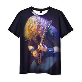 Мужская футболка 3D с принтом Dave Mustaine в Белгороде, 100% полиэфир | прямой крой, круглый вырез горловины, длина до линии бедер | Тематика изображения на принте: dave | megadeth | metal | mustaine | rattlehead | rock | thrash | vic | дейв | мастейн | мегадет | метал | рок | треш
