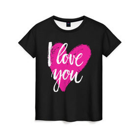 Женская футболка 3D с принтом Valentine`s Day, I Iove you в Белгороде, 100% полиэфир ( синтетическое хлопкоподобное полотно) | прямой крой, круглый вырез горловины, длина до линии бедер | 14 | february | heart | holiday | i love you | valentines day | день святого валентина | праздник | сердце | февраль | я люблю тебя