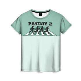 Женская футболка 3D с принтом Payday 2 в Белгороде, 100% полиэфир ( синтетическое хлопкоподобное полотно) | прямой крой, круглый вырез горловины, длина до линии бедер | game | payday | payday 2 | игра | игрок | компьютерные игры | маски