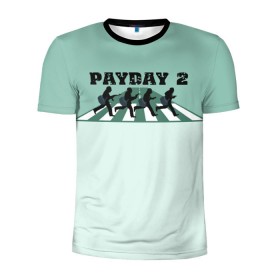 Мужская футболка 3D спортивная с принтом Payday 2 в Белгороде, 100% полиэстер с улучшенными характеристиками | приталенный силуэт, круглая горловина, широкие плечи, сужается к линии бедра | game | payday | payday 2 | игра | игрок | компьютерные игры | маски