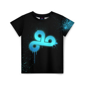 Детская футболка 3D с принтом cs:go - Cloud 9 (Black collection) в Белгороде, 100% гипоаллергенный полиэфир | прямой крой, круглый вырез горловины, длина до линии бедер, чуть спущенное плечо, ткань немного тянется | cloud9 | cs | csgo | го | кс