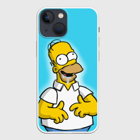 Чехол для iPhone 13 mini с принтом Гомер в Белгороде,  |  | gomer | желтый | мультик | симпсон