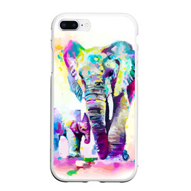Чехол для iPhone 7Plus/8 Plus матовый с принтом Слоны в Белгороде, Силикон | Область печати: задняя сторона чехла, без боковых панелей | animal | art | bright | child | color | elephants | family | mother | rainbow | spectrum | животные | искусство | мама | радуга | ребенок | семья | слоны | спектр | цвета | яркие