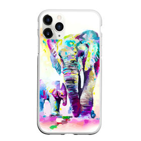 Чехол для iPhone 11 Pro матовый с принтом Слоны в Белгороде, Силикон |  | animal | art | bright | child | color | elephants | family | mother | rainbow | spectrum | животные | искусство | мама | радуга | ребенок | семья | слоны | спектр | цвета | яркие