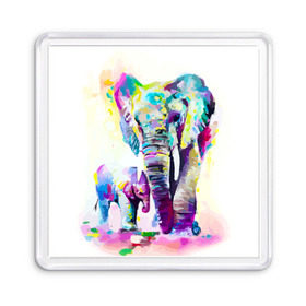 Магнит 55*55 с принтом Слоны в Белгороде, Пластик | Размер: 65*65 мм; Размер печати: 55*55 мм | animal | art | bright | child | color | elephants | family | mother | rainbow | spectrum | животные | искусство | мама | радуга | ребенок | семья | слоны | спектр | цвета | яркие