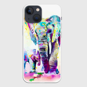 Чехол для iPhone 13 mini с принтом Слоны в Белгороде,  |  | animal | art | bright | child | color | elephants | family | mother | rainbow | spectrum | животные | искусство | мама | радуга | ребенок | семья | слоны | спектр | цвета | яркие