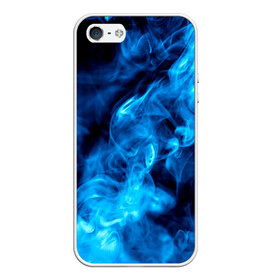 Чехол для iPhone 5/5S матовый с принтом Smoke в Белгороде, Силикон | Область печати: задняя сторона чехла, без боковых панелей | дым | огонь | пламя | синий
