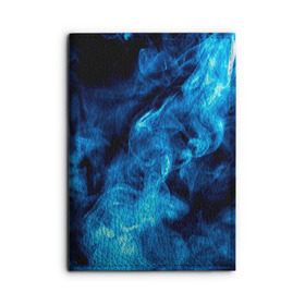 Обложка для автодокументов с принтом Smoke в Белгороде, натуральная кожа |  размер 19,9*13 см; внутри 4 больших “конверта” для документов и один маленький отдел — туда идеально встанут права | дым | огонь | пламя | синий