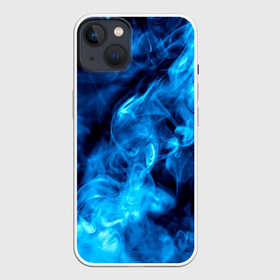 Чехол для iPhone 13 с принтом Smoke в Белгороде,  |  | дым | огонь | пламя | синий