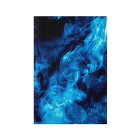Обложка для паспорта матовая кожа с принтом Smoke в Белгороде, натуральная матовая кожа | размер 19,3 х 13,7 см; прозрачные пластиковые крепления | Тематика изображения на принте: дым | огонь | пламя | синий