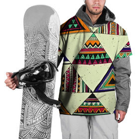 Накидка на куртку 3D с принтом Индейские мотивы в Белгороде, 100% полиэстер |  | Тематика изображения на принте: геометрия | орнамент | треугольники