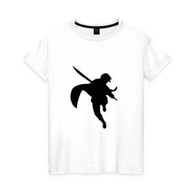 Женская футболка хлопок с принтом Саске Учиха в Белгороде, 100% хлопок | прямой крой, круглый вырез горловины, длина до линии бедер, слегка спущенное плечо | 