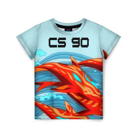 Детская футболка 3D с принтом CS GO: Aquamarine Revenge в Белгороде, 100% гипоаллергенный полиэфир | прямой крой, круглый вырез горловины, длина до линии бедер, чуть спущенное плечо, ткань немного тянется | cs go | global offensive | контр страйк аквамарин | шутер