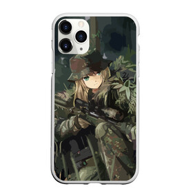 Чехол для iPhone 11 Pro матовый с принтом Девушка с оружием в Белгороде, Силикон |  | anime | eyes | forest camouflage | girl | green | guns | japanese | rifle | sniper | аниме | винтовка | глаза | девушка | зеленые | камуфляж | лес | оружие | снайпер | японская