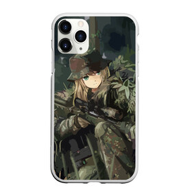 Чехол для iPhone 11 Pro Max матовый с принтом Девушка с оружием в Белгороде, Силикон |  | anime | eyes | forest camouflage | girl | green | guns | japanese | rifle | sniper | аниме | винтовка | глаза | девушка | зеленые | камуфляж | лес | оружие | снайпер | японская