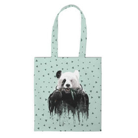Сумка 3D повседневная с принтом Панда-художник в Белгороде, 100% полиэстер | Плотность: 200 г/м2; Размер: 34×35 см; Высота лямок: 30 см | animal | art | artist | bear | beast | design | panda | style | арт | дизайн | животное | зверь | кисть | краски | медведь | панда | стиль | художник