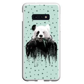 Чехол для Samsung S10E с принтом Панда-художник в Белгороде, Силикон | Область печати: задняя сторона чехла, без боковых панелей | animal | art | artist | bear | beast | design | panda | style | арт | дизайн | животное | зверь | кисть | краски | медведь | панда | стиль | художник