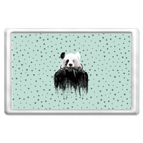 Магнит 45*70 с принтом Панда-художник в Белгороде, Пластик | Размер: 78*52 мм; Размер печати: 70*45 | animal | art | artist | bear | beast | design | panda | style | арт | дизайн | животное | зверь | кисть | краски | медведь | панда | стиль | художник