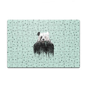 Пазл магнитный 126 элементов с принтом Панда-художник в Белгороде, полимерный материал с магнитным слоем | 126 деталей, размер изделия —  180*270 мм | animal | art | artist | bear | beast | design | panda | style | арт | дизайн | животное | зверь | кисть | краски | медведь | панда | стиль | художник
