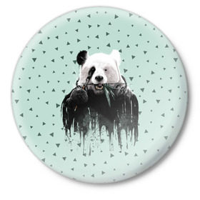 Значок с принтом Панда-художник в Белгороде,  металл | круглая форма, металлическая застежка в виде булавки | Тематика изображения на принте: animal | art | artist | bear | beast | design | panda | style | арт | дизайн | животное | зверь | кисть | краски | медведь | панда | стиль | художник