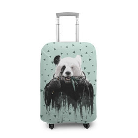 Чехол для чемодана 3D с принтом Панда-художник в Белгороде, 86% полиэфир, 14% спандекс | двустороннее нанесение принта, прорези для ручек и колес | animal | art | artist | bear | beast | design | panda | style | арт | дизайн | животное | зверь | кисть | краски | медведь | панда | стиль | художник