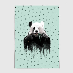 Постер с принтом Панда-художник в Белгороде, 100% бумага
 | бумага, плотность 150 мг. Матовая, но за счет высокого коэффициента гладкости имеет небольшой блеск и дает на свету блики, но в отличии от глянцевой бумаги не покрыта лаком | animal | art | artist | bear | beast | design | panda | style | арт | дизайн | животное | зверь | кисть | краски | медведь | панда | стиль | художник