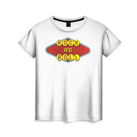 Женская футболка 3D с принтом Rock and Roll в Белгороде, 100% полиэфир ( синтетическое хлопкоподобное полотно) | прямой крой, круглый вырез горловины, длина до линии бедер | rock | гитара | музыка | рок