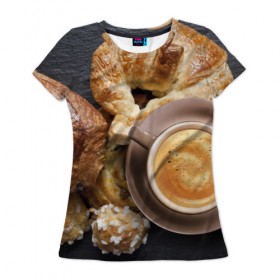 Женская футболка 3D с принтом Приятный завтрак в Белгороде, 100% полиэфир ( синтетическое хлопкоподобное полотно) | прямой крой, круглый вырез горловины, длина до линии бедер | 