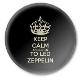 Значок с принтом Led Zeppelin в Белгороде,  металл | круглая форма, металлическая застежка в виде булавки | led zeppelin