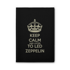 Обложка для автодокументов с принтом Led Zeppelin в Белгороде, натуральная кожа |  размер 19,9*13 см; внутри 4 больших “конверта” для документов и один маленький отдел — туда идеально встанут права | led zeppelin